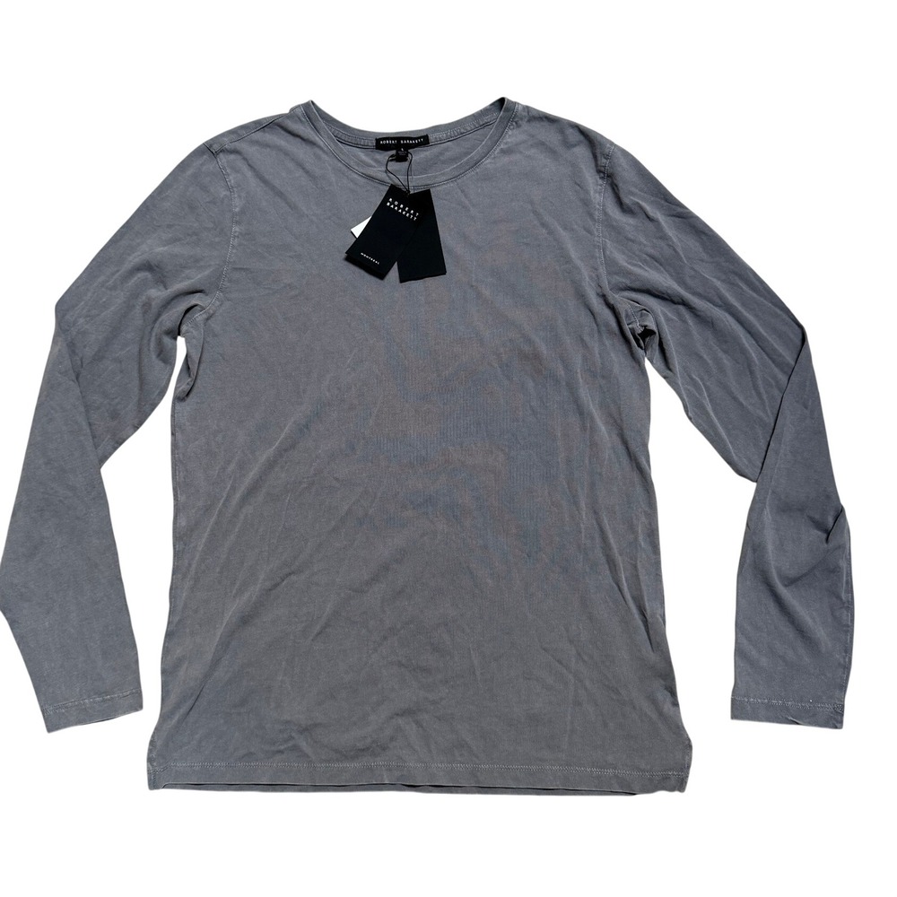 Robert Barakett Kentville LS Crew Cinder Grey Large Cotton RB92208 New